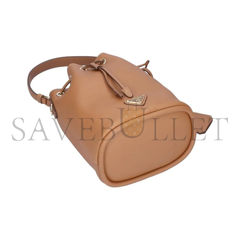 Pra*a calfskin leather bucket bag 1be067 (19.5*15.5*10cm)